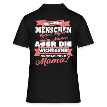 Mama Mutter Mami und Oma Geschenkidee zu Muttertag - Frauen Polo Shirt - Schwarz - Hinten - Ailine (174cm)
