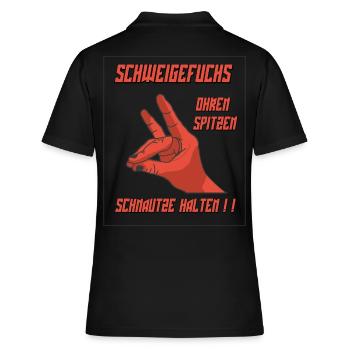 Schweigefuchs für Lehrer Ausbilder & Pädagogen - Frauen Polo Shirt - Schwarz - Hinten - Ailine (174cm)