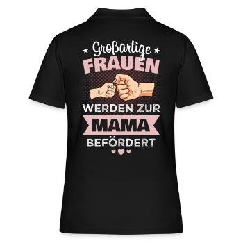 Mama Werdende Mutter Mutterschaft Schwangerschaft - Frauen Polo Shirt - Schwarz - Hinten - Ailine (174cm)