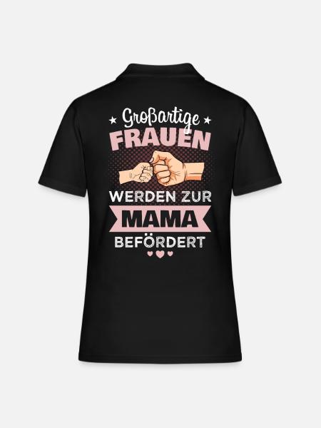 Mama Werdende Mutter Mutterschaft Schwangerschaft - Frauen Polo Shirt - Schwarz