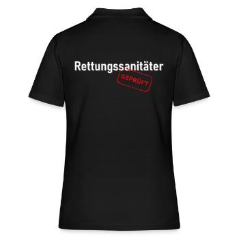 Rettungssanitäter geprüft - Frauen Polo Shirt - Schwarz - Hinten - Ailine (174cm)