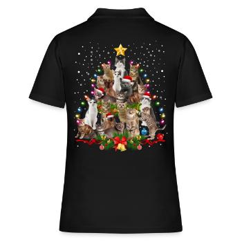 Arbre de noël chats noël - Polo Femme - noir - Dos - Ailine (174cm)