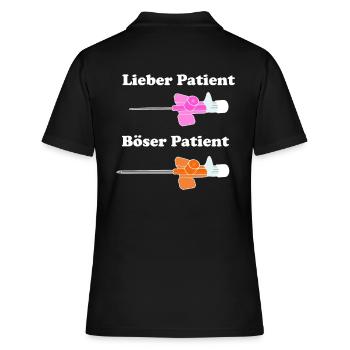 RETTUNGSDIENST ANÄSTHESIE NARKOSE LUSTIGER SPRUCH - Frauen Polo Shirt - Schwarz - Hinten - Ailine (174cm)