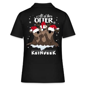 Loutre de Noël au look renne - Polo Femme - noir - Dos - Ailine (174cm)