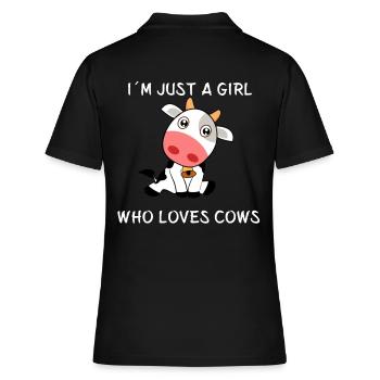 Juste une fille qui aime les vaches - Cow Cows Farm - Polo Femme - noir - Dos - Ailine (174cm)