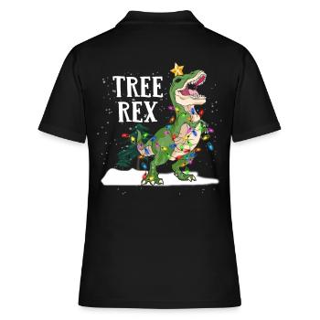 Dinosaure Rex Dino pour Noël - Polo Femme - noir - Dos - Ailine (174cm)