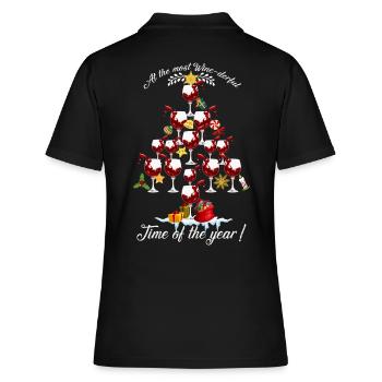 Arbre de Noël en verres pour buveurs de vin - Polo Femme - noir - Dos - Ailine (174cm)