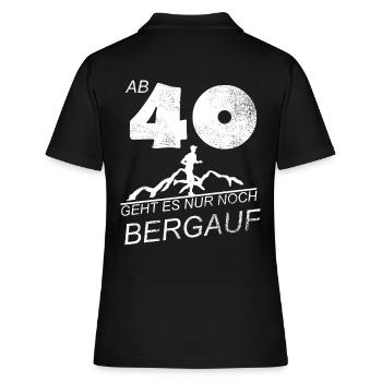 40 vierzig 40. Geburtstag Geschenk Joggen Laufen - Frauen Polo Shirt - Schwarz - Hinten - Ailine (174cm)