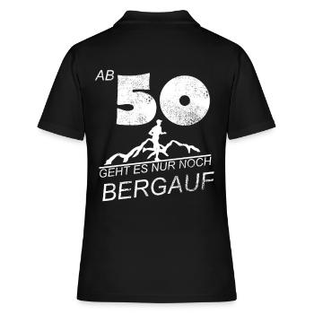 50 fünfzig 50. Geburtstag Geschenk Joggen Laufen - Frauen Polo Shirt - Schwarz - Hinten - Ailine (174cm)