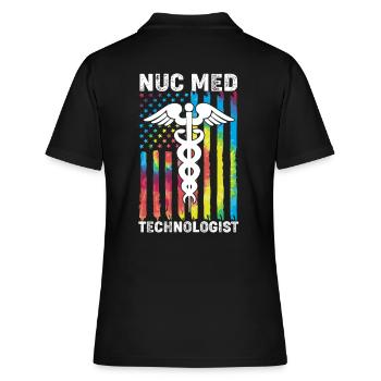 Radiologie Nuklear Atom Nuklearmedizin - Frauen Polo Shirt - Schwarz - Hinten - Ailine (174cm)