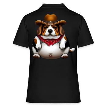 Gros Beagle Cowboy - Polo Femme - noir - Dos - Ailine (174cm)