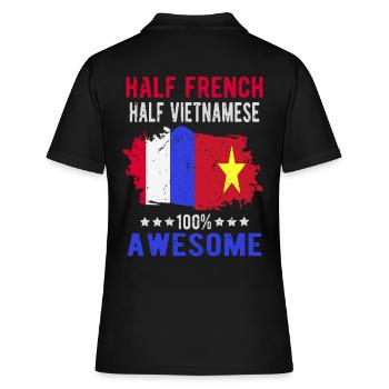 Moitié Français moitié vietnamien - Polo Femme - noir - Dos - Ailine (174cm)