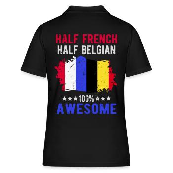 Moitié Français moitié belge - Polo Femme - noir - Dos - Ailine (174cm)