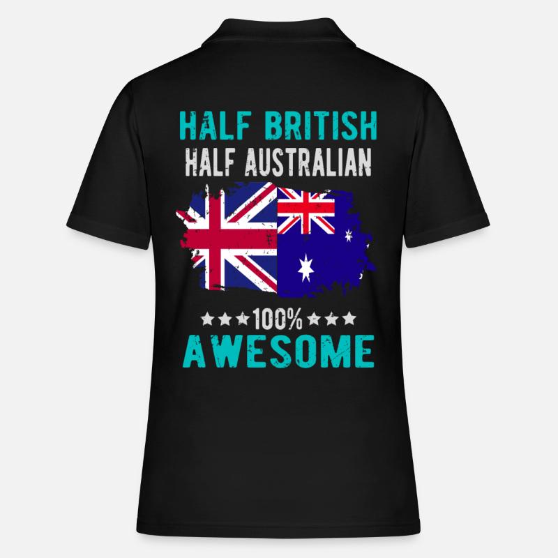 Half British Half Australian - Women's Polo Shirt - black