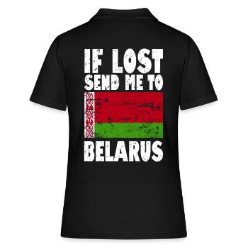 Belarus Flag Slogan - Women's Polo Shirt - black - Back - Ailine (174cm)