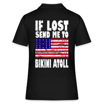 Bikini Atoll Flagge Spruch - Frauen Polo Shirt - Schwarz - Hinten - Ailine (174cm)