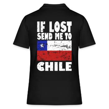 Chile Flagge Spruch - Frauen Polo Shirt - Schwarz - Hinten - Ailine (174cm)