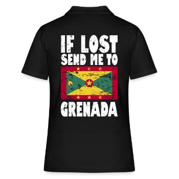 Grenada Flagge Spruch - Frauen Polo Shirt - Schwarz - Hinten - Ailine (174cm)