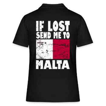 Malta Flagge Spruch - Frauen Polo Shirt - Schwarz - Hinten - Ailine (174cm)