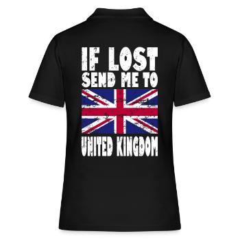 UK Flagge Spruch - Frauen Polo Shirt - Schwarz - Hinten - Ailine (174cm)
