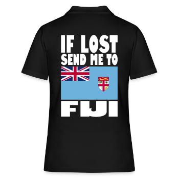Fiji Flagge Spruch - Frauen Polo Shirt - Schwarz - Hinten - Ailine (174cm)