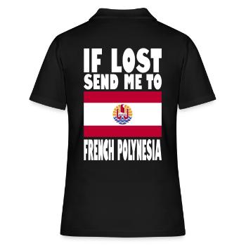 Französisch Polynesien Flagge Spruch - Frauen Polo Shirt - Schwarz - Hinten - Ailine (174cm)