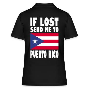 PUERTO RICO Drapeau Disant - Polo Femme - noir - Dos - Ailine (174cm)