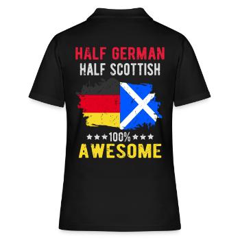Halb Deutsch Halb Schotte - Frauen Polo Shirt - Schwarz - Hinten - Ailine (174cm)