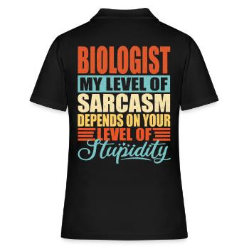 Biologist sarcasm Funny biologist - Women's Polo Shirt - black - Back - Ailine (174cm)