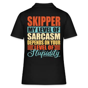 Skipper sarkasmus Lustiger Skipper - Frauen Polo Shirt - Schwarz - Hinten - Ailine (174cm)
