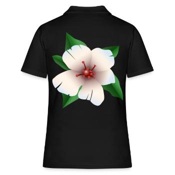 Hibiscus - Hibiscus flower - Women's Polo Shirt - black - Back - Ailine (174cm)