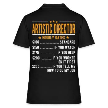 Künstlerischer Leiter Stundenlohn - Frauen Polo Shirt - Schwarz - Hinten - Ailine (174cm)