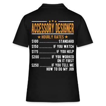 Concepteur d’accessoires Salaire horaire - Polo Femme - noir - Dos - Ailine (174cm)