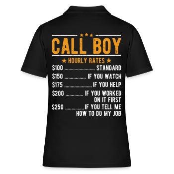 Call Boy salaire horaire - Polo Femme - noir - Dos - Ailine (174cm)