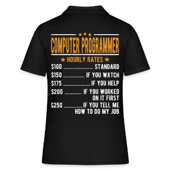 Programmeur informatique salaire horaire - Polo Femme - noir - Dos - Ailine (174cm)