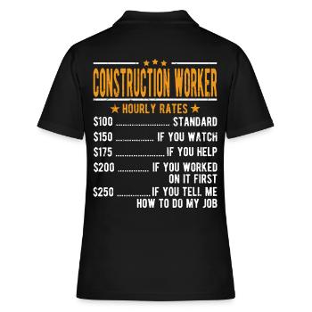 Travailleurs de la construction Salaire horaire - Polo Femme - noir - Dos - Ailine (174cm)