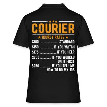 Salaire horaire du coursier - Polo Femme - noir - Dos - Ailine (174cm)