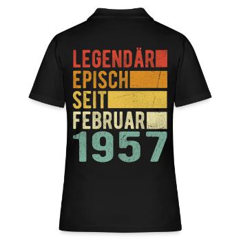 Legendär seit Februar 1957 - Frauen Polo Shirt - Schwarz - Hinten - Ailine (174cm)