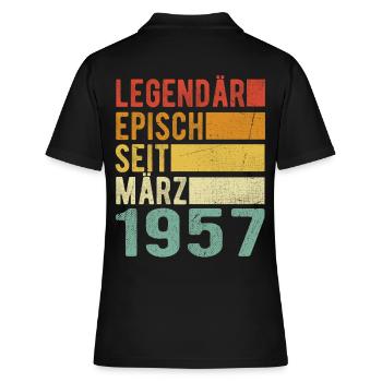 Legendär seit März 1957 - Frauen Polo Shirt - Schwarz - Hinten - Ailine (174cm)