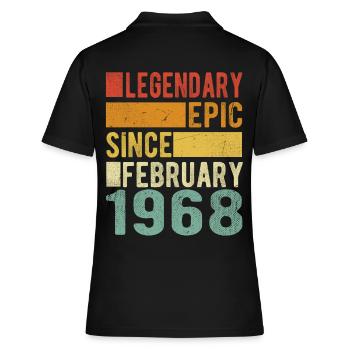 Anniversaire février 1968 Épopée légendaire - Polo Femme - noir - Dos - Ailine (174cm)