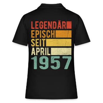 Legendär seit April 1957 - Frauen Polo Shirt - Schwarz - Hinten - Ailine (174cm)