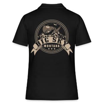 Big Sky Montana-souvenir - Frauen Polo Shirt - Schwarz - Hinten - Ailine (174cm)