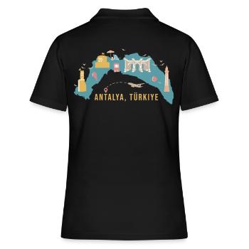 Antalya Turquie Souvenir - Polo Femme - noir - Dos - Ailine (174cm)
