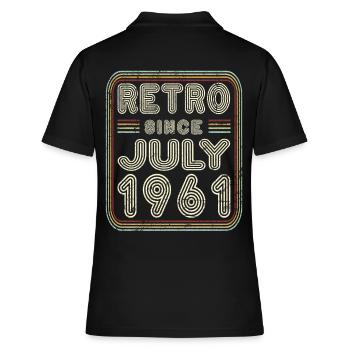 Anniversaire Juillet 1961 Cadeau rétro - Polo Femme - noir - Dos - Ailine (174cm)