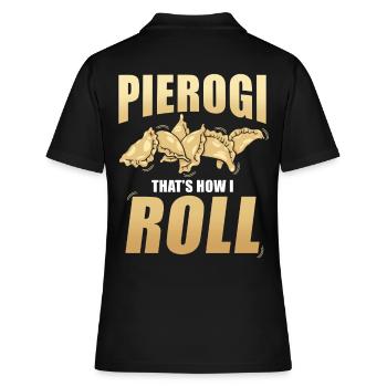 Pierogi dumplings - Women's Polo Shirt - black - Back - Ailine (174cm)