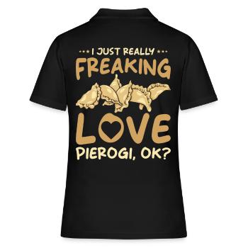 Pierogi dumplings - Women's Polo Shirt - black - Back - Ailine (174cm)