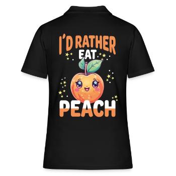 Peach Kawaii - Women's Polo Shirt - black - Back - Ailine (174cm)