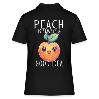 Peach Kawaii - Women's Polo Shirt - black - Back - Ailine (174cm)
