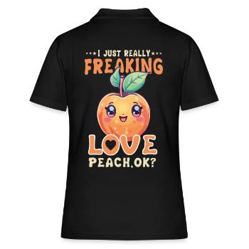 Peach Kawaii - Women's Polo Shirt - black - Back - Ailine (174cm)