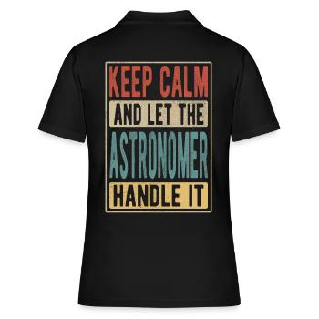 Astronom Retro Geschenk - Frauen Polo Shirt - Schwarz - Hinten - Ailine (174cm)